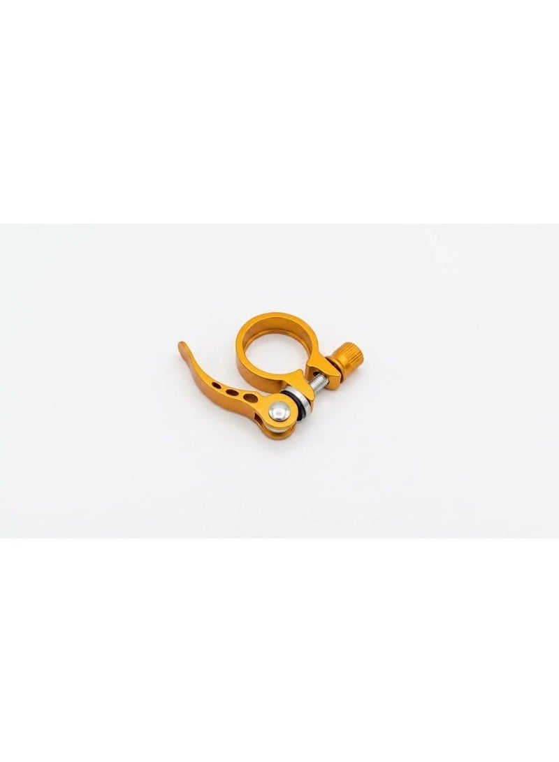 Quick-Release Bicycle Seatpost Clamp – Seat Locking Clamp (Gold) - Image 5