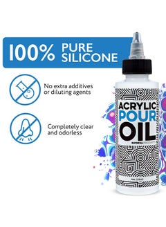 IMPRESA Acrylic Pouring Oil 100% Silicone Ideal Silicone Lubricant For Art Applications Large 4 Ounces (Includes Pipette) Made In The Usa  - Image 4