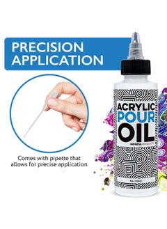 IMPRESA Acrylic Pouring Oil 100% Silicone Ideal Silicone Lubricant For Art Applications Large 4 Ounces (Includes Pipette) Made In The Usa  - Image 3