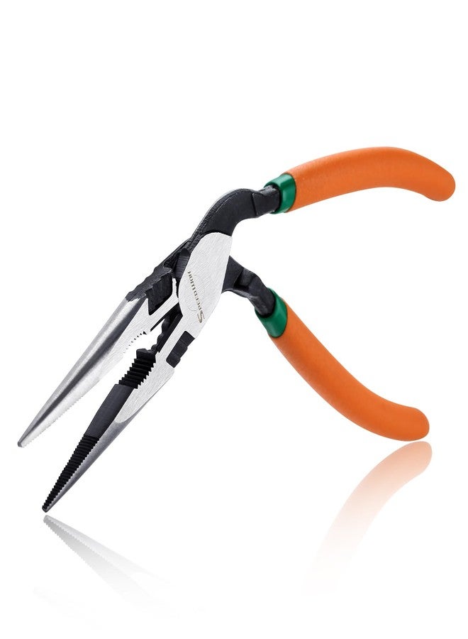 SPEEDWOX High Leverage Long Nose Pliers Pistol Grip Pliers High Leverage Pistol Grip Professional Tool Wire Cutters Reduce Effort by 35% Offset Angled Head Offers Increased Access and Leverage - Image 1