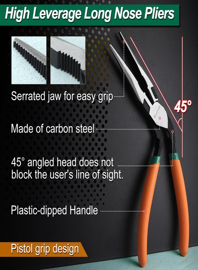 SPEEDWOX High Leverage Long Nose Pliers Pistol Grip Pliers High Leverage Pistol Grip Professional Tool Wire Cutters Reduce Effort by 35% Offset Angled Head Offers Increased Access and Leverage - Image 3