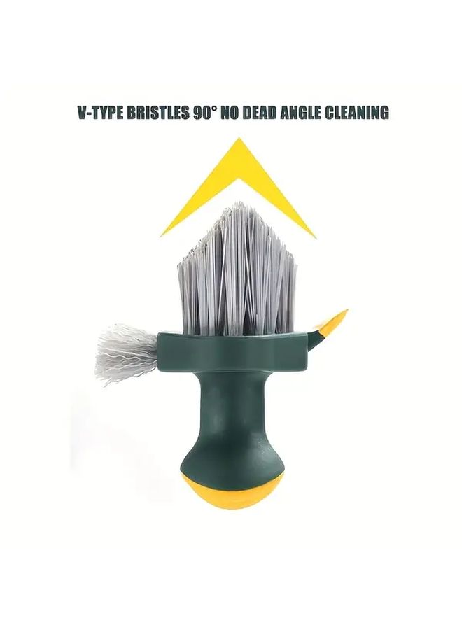 2 In 1 Gap and Floor Cleaning Brush Durable Plastic Portable Design for Bathroom Kitchen Living Room Multi Surface Cleaner Ergonomic Handle Sturdy Construction Home Cleaners Floor Scrub Brush Crack Cleaner Scraper Integrated Broom Wall Crack Cleaner Green - Image 2
