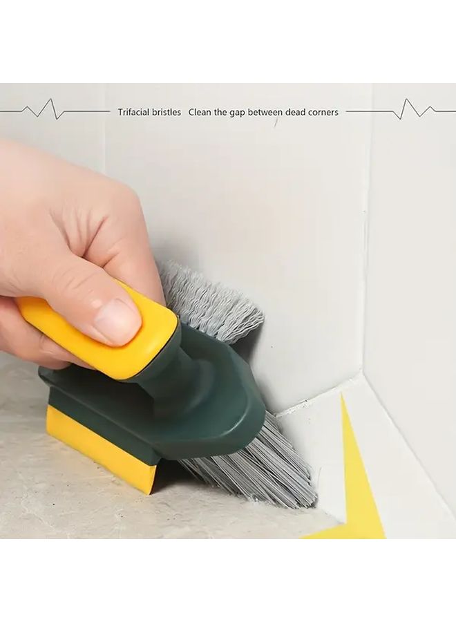 2 In 1 Gap and Floor Cleaning Brush Durable Plastic Portable Design for Bathroom Kitchen Living Room Multi Surface Cleaner Ergonomic Handle Sturdy Construction Home Cleaners Floor Scrub Brush Crack Cleaner Scraper Integrated Broom Wall Crack Cleaner Green - Image 4