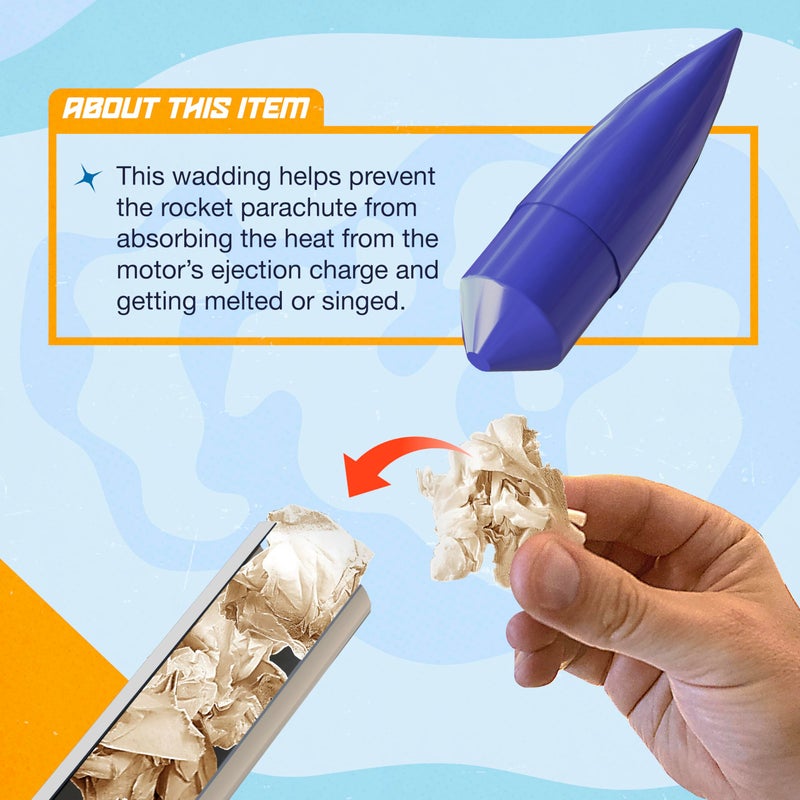 Estes 2274 Recovery Wadding, Rocket-Model Recovery Wadding, Rocket Model Kit Accessories for Ages 10+, 75 Sheets - Image 3