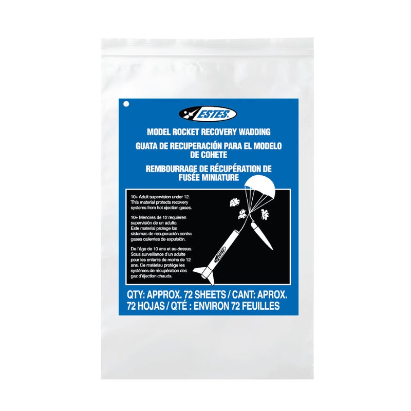 Estes 2274 Recovery Wadding, Rocket-Model Recovery Wadding, Rocket Model Kit Accessories for Ages 10+, 75 Sheets - Image 1