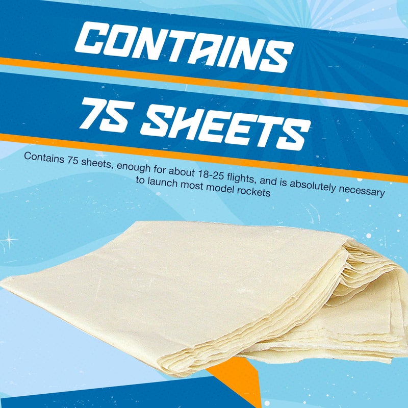Estes 2274 Recovery Wadding, Rocket-Model Recovery Wadding, Rocket Model Kit Accessories for Ages 10+, 75 Sheets - Image 4