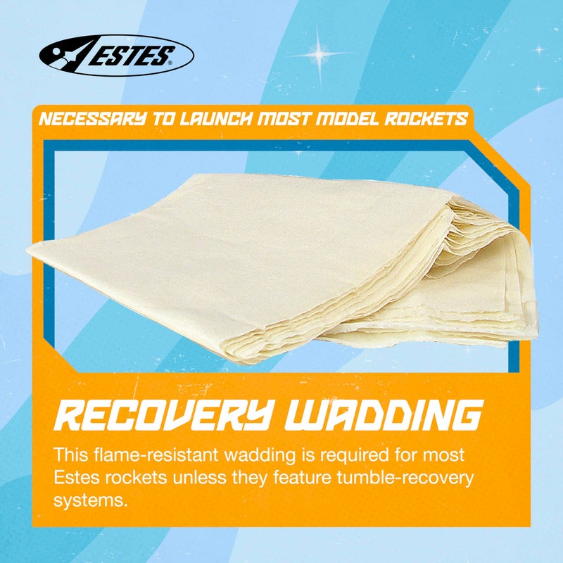 Estes 2274 Recovery Wadding, Rocket-Model Recovery Wadding, Rocket Model Kit Accessories for Ages 10+, 75 Sheets - Image 2