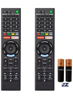 Universal Replacement Remote Control for Sony TV and Sony Bravia TVs for All Sony 4K UHD LED LCD HD Smart TVs with Netflix and Google Play Buttons -【2 Pack】- No Voice Function with battery