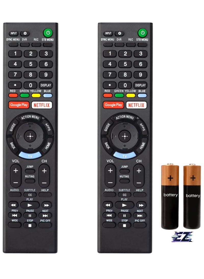ELTRAZONE - Universal Replacement Remote Control for Sony TV and Sony Bravia TVs for All Sony 4K UHD LED LCD HD Smart TVs with Netflix and Google Play Buttons -【2 Pack】- No Voice Function with battery - Image 1