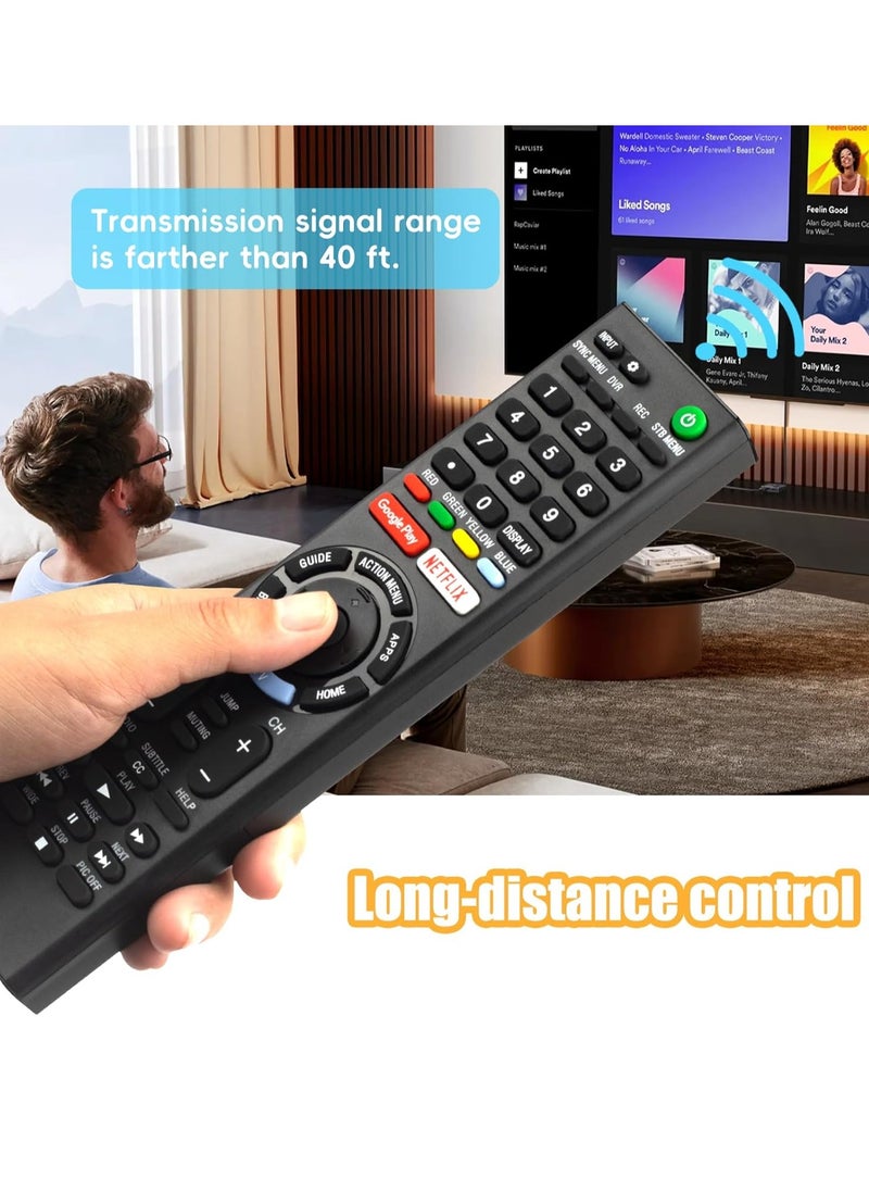 ELTRAZONE - Universal Replacement Remote Control for Sony TV and Sony Bravia TVs for All Sony 4K UHD LED LCD HD Smart TVs with Netflix and Google Play Buttons -【2 Pack】- No Voice Function with battery - Image 1