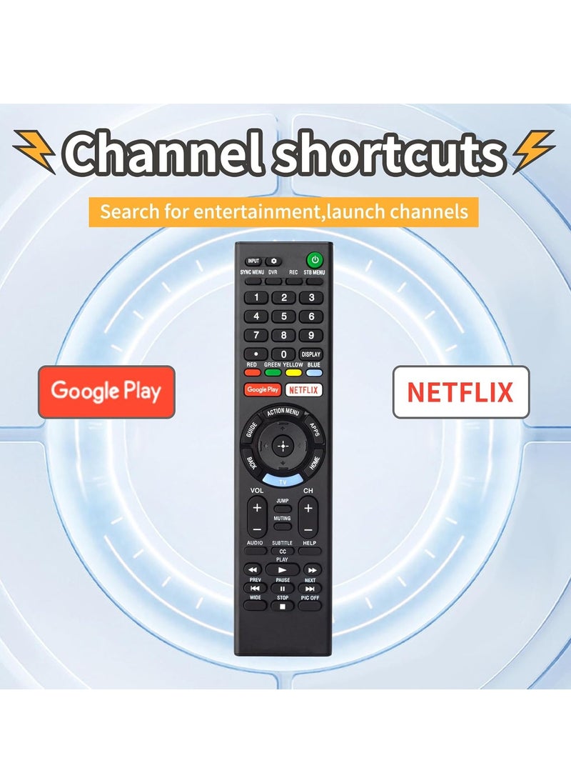 ELTRAZONE - Universal Replacement Remote Control for Sony TV and Sony Bravia TVs for All Sony 4K UHD LED LCD HD Smart TVs with Netflix and Google Play Buttons -【2 Pack】- No Voice Function with battery - Image 1