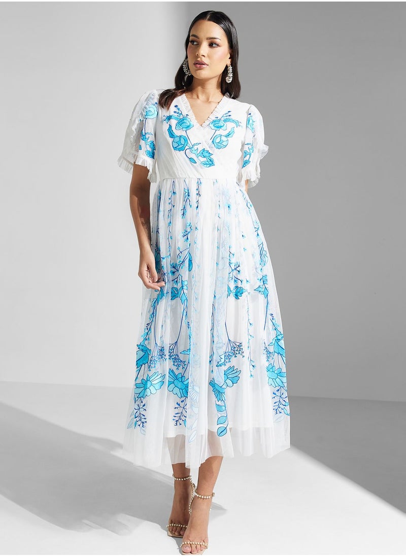 Frock and Frill Floral Print Midi Dress  - Image 4