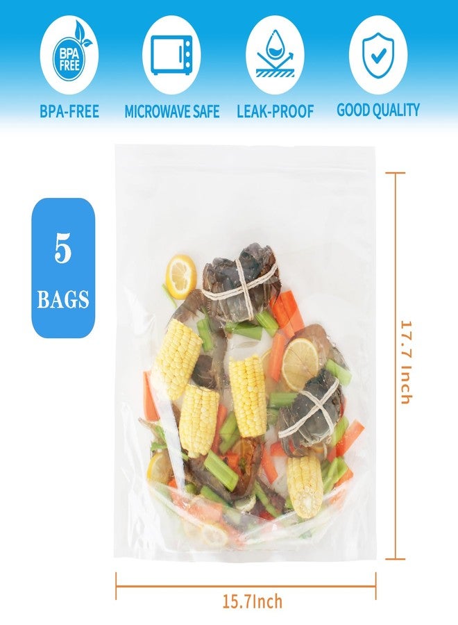 ECOOPTS 5×Seafood Boil Bags Large Size Boil Bag for fish, crab, shrimp, and veggies - cooking and storage bag (Large) - Image 2