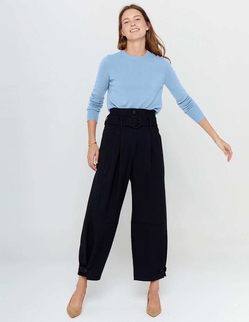 State Cashmere Womenâ€™s Essential Crewneck Sweater 100% Pure Cashmere Classic Long Sleeve Pullover (Bella Blue, Small) - Image 4
