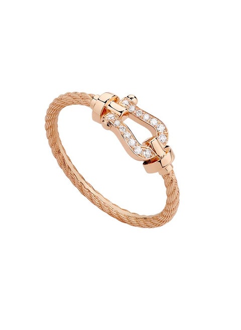 Force 10 ring Small model in 18k pink gold and diamonds