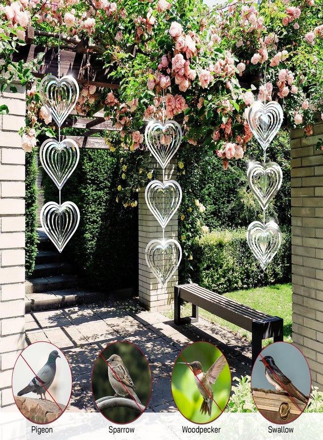 Factee Bird Scare Devices, 9 Pack 3D Stainless Steel Reflective Bird Scare Discs, Sparkly Wind Spinners Outdoor Garden Decor, Keep All Birds Away Woodpeckers Pigeons from Your House Garden Boat Orchard - Image 3