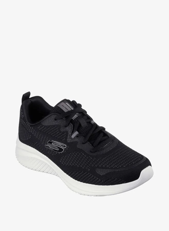 سكيتشرز Mens Textured Sports Shoes with Lace-Up Closure - ULTRA FLEX 3.0