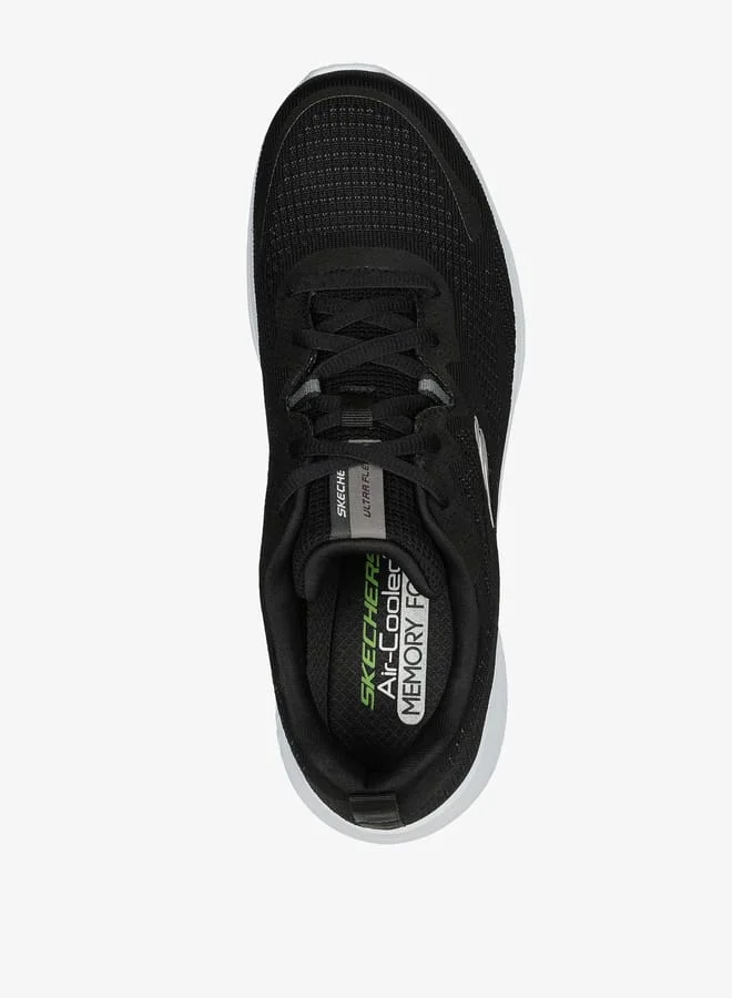 سكيتشرز Mens Textured Sports Shoes with Lace-Up Closure - ULTRA FLEX 3.0