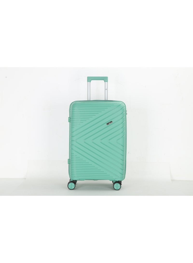 اتش تي مجموعة حقائب سفر H.T من 4 قطع - حقائب متينة بهيكل صلب مع عجلات دوارة وسحابات مقاومة للانحشار (13/20/24/28 بوصة، 11/44/74/110 لتر، مجموعة خفيفة الوزن، لون أخضر فاتح) - Image 3