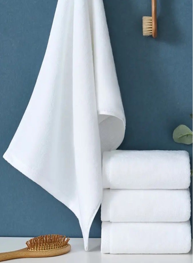 1Chase Set of 2 - 70x140 CM Premium Bath Towel 650 GSM , White - Image 5