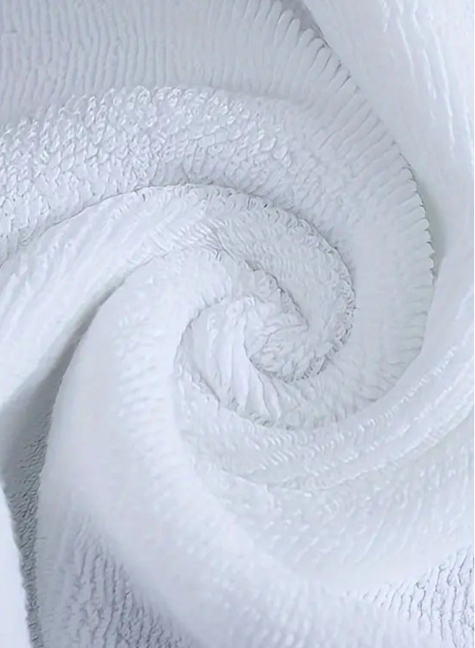1Chase Set of 2 - 70x140 CM Premium Bath Towel 650 GSM , White - Image 4