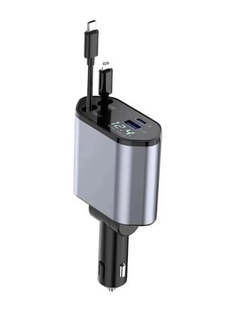 4-in-1 Retractable Car Charger with USB Type-C Lightning-Digital Display Cigarette Lighter Car Charger Adapter Supports PD Fast Charging/QC3.0/FCP-Compatible with iPhone Huawei Honor Galaxy Pixel - pzsku/Z28CAE1E785794B18A138Z/45/_/1725472130/bc3e7306-c6c6-4228-8c3a-aa939105aad5
