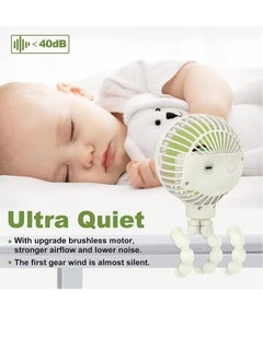 NIBEMINENT Mini Handheld Stroller Fan White  - Image 4