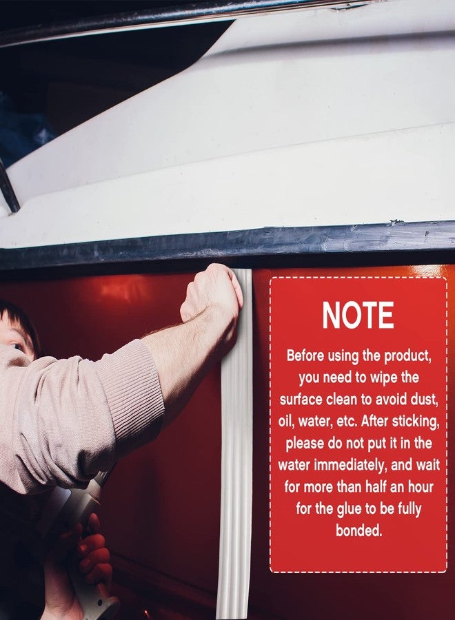 Sratte سراطة 2 لفات لاصقة ذاتيًا لحماية القاع للقوارب المصنوعة من الألياف الزجاجية والألمنيوم، ملحقات الكاياك، أسود، أبيض (118 × 2 بوصة) - Image 4