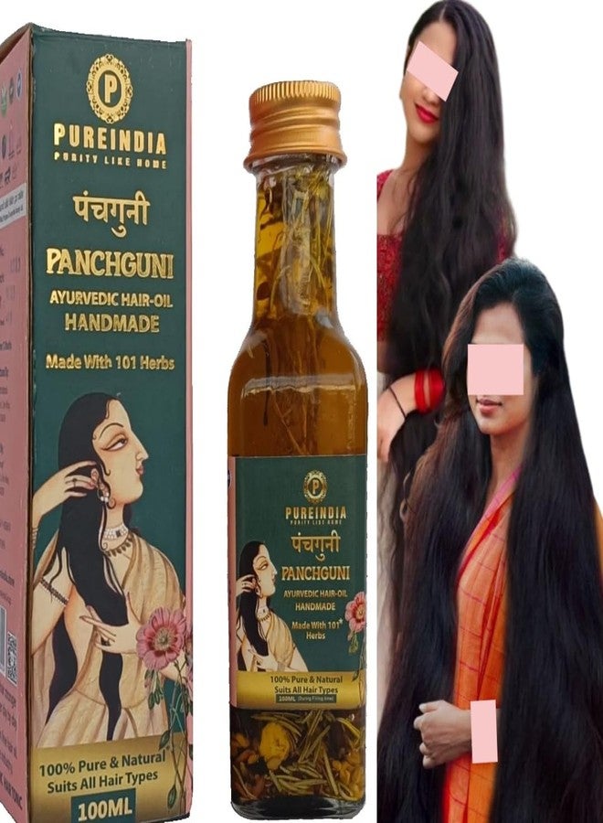 PureIndia Panchguni Oil-100ml, For Men & Women | Promotes Growth & Reduces Fall | With Rosemary, Castor, Amla, Coconut,Bhringraj, Ayurvedic Herb Enriched Head Massage , Anti Hairfall Hair Oil, Long & Soft Hair | For All Hair Type| No Paraben & Silicones, Cooling Scalp Oil for Men & Women | 100% Natural & Organic,Stimulates New Hair Growth | Healthy Nourished Hair,Hibiscus Amla Summer Hair Oil For Women & Men, Helps In Hair Growth & Thickness. Oil Made with 100+ Herbs, Oils & Essential Oils. Controls Haitfall in just 7 Days. - Image 2