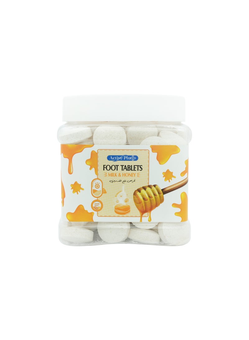 ACTIVE PLU+ Milk & Honey Foot Tablets, 105pcs | Relaxing Pedicure Foot Soak