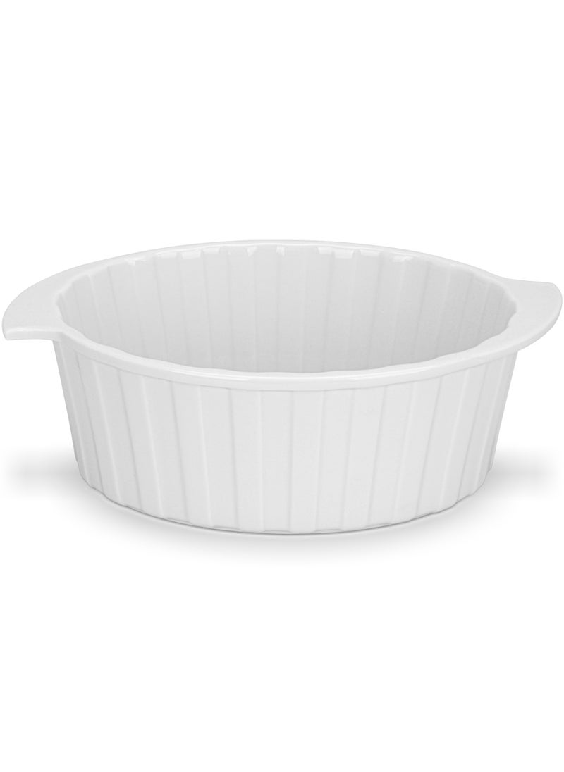 Fissman Oval Baking Dish 970mL 19x14x8cm Horeca Series, Microwave, Oven And Dishwasher Safe, Deep, for Casseroles, White Souffle Dishes Creme, Baking Pans  - Image 1