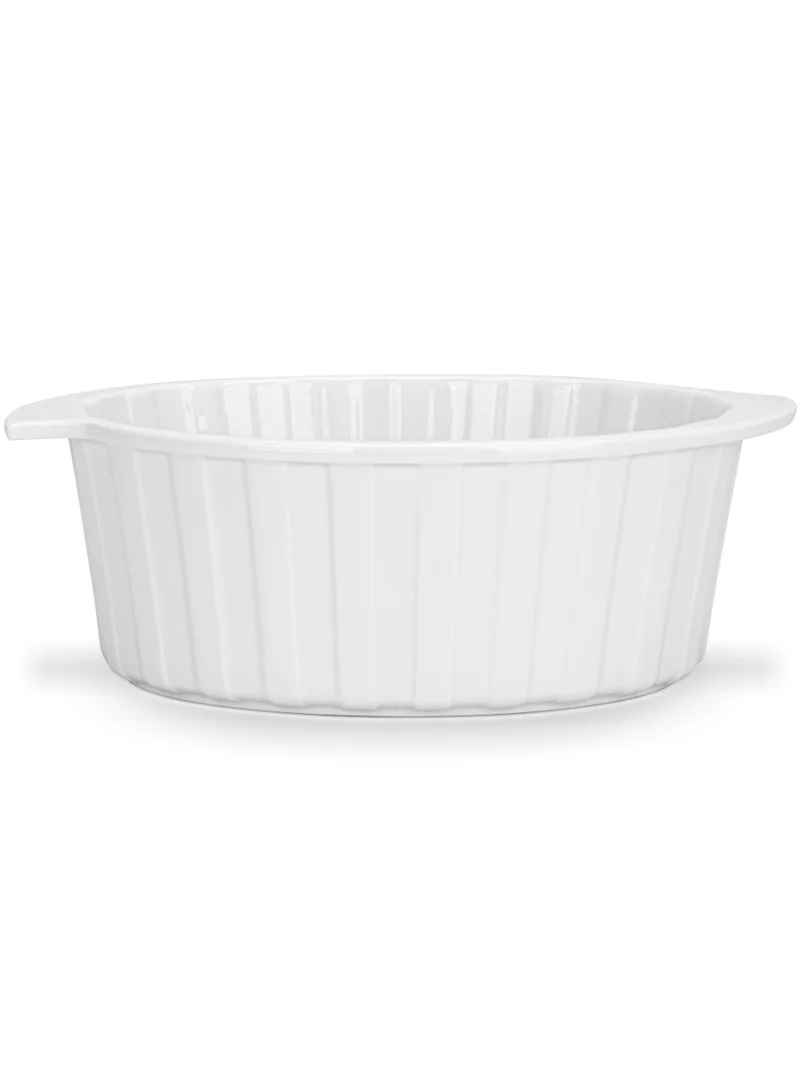 Fissman Oval Baking Dish 970mL 19x14x8cm Horeca Series, Microwave, Oven And Dishwasher Safe, Deep, for Casseroles, White Souffle Dishes Creme, Baking Pans