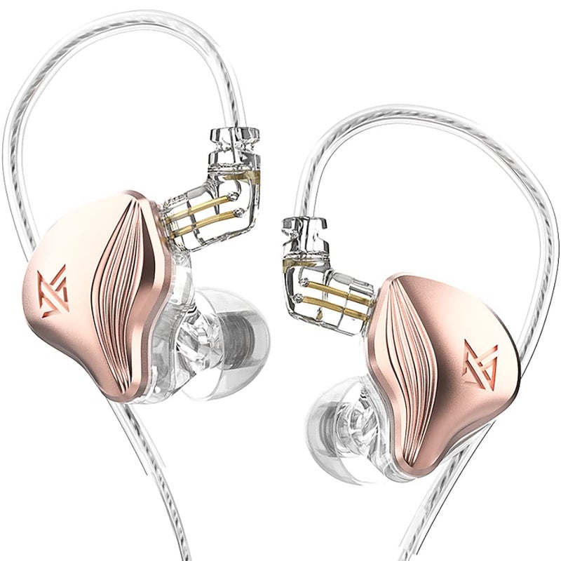 KZ ZEX Earbuds 1 electrostatic + 1 Dynamic Earphone in Ear Monitor Headphone with Detachable Cables Suitable for Audio Engineer, Musician (Rose Gold, Without Mic) - Image 1