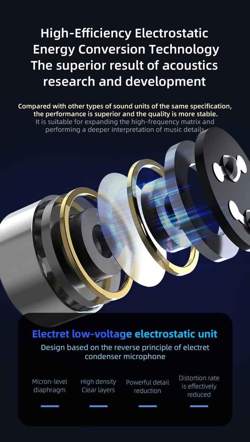 KZ ZEX Earbuds 1 electrostatic + 1 Dynamic Earphone in Ear Monitor Headphone with Detachable Cables Suitable for Audio Engineer, Musician (Rose Gold, Without Mic) - Image 5