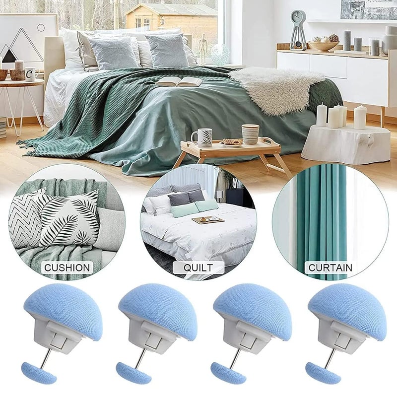 svapi SVAPI Bed Sheet Clips Duvet Cover Holding Clips NonSlip Cover Fixator Comforter Quilt Holder with OneKey Unlock for Blanket Bed Sheet Curtain Socks Mattress Pack of 4  - Image 5