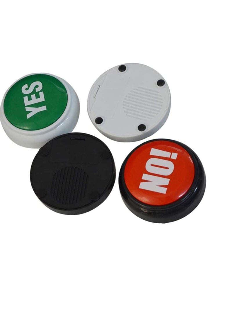 Yes No Sound on Answer Game Buzzer Desktop Sound Toy Board Games Toy Gift for Quiz Contest Without Battery for Game Show, Red Game Buzzer(Seven Type Sounds) 2 Pcs - Image 2