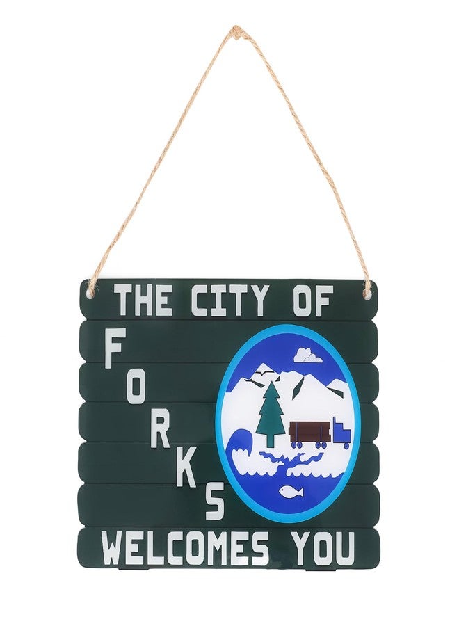 ASVP Shop The City of Forks Welcomes You - Miniature Sign Ornament - Twihard Bookish Merch & Decor - Image 1