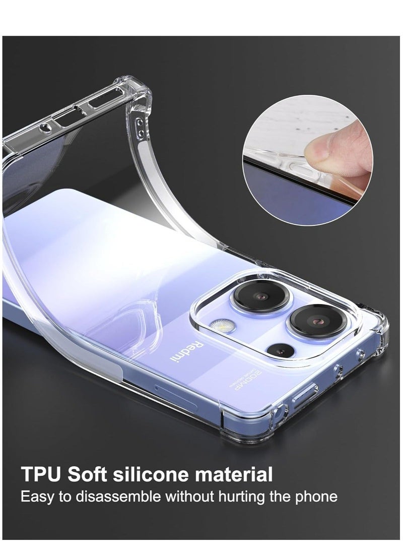 Phone Case For Xiaomi Poco M6 Pro 4G/ Xiaomi Redmi Note 13 Pro 4G Crystal Clear Ultra Slim Anti Scratch Shockproof Protective TPU Back Cover