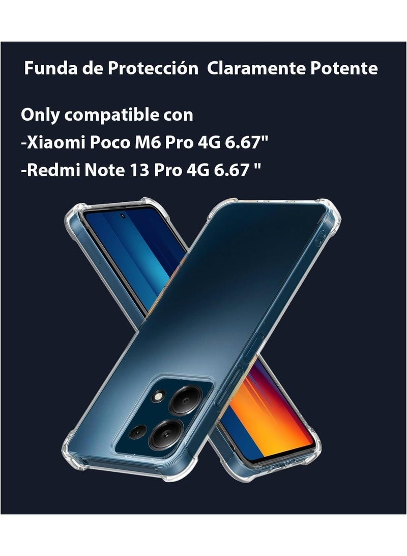 Phone Case For Xiaomi Poco M6 Pro 4G/ Xiaomi Redmi Note 13 Pro 4G Crystal Clear Ultra Slim Anti Scratch Shockproof Protective TPU Back Cover