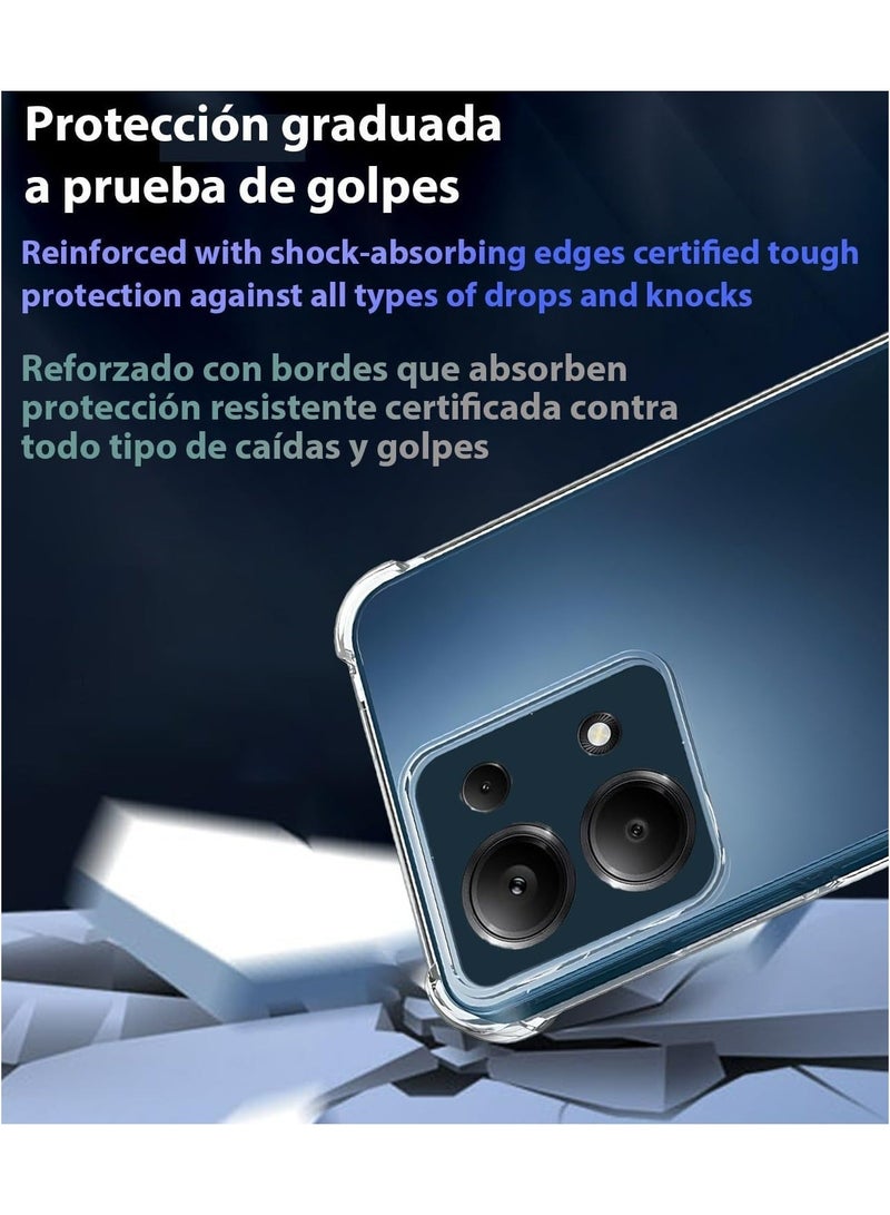 Phone Case For Xiaomi Poco M6 Pro 4G/ Xiaomi Redmi Note 13 Pro 4G Crystal Clear Ultra Slim Anti Scratch Shockproof Protective TPU Back Cover