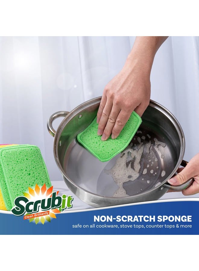 SCRUBIT Scrub and Wipe Cleaning Pads [10 Pack] – Dual Sided Scouring Pad and Sponge - Reusable Kitchen Scrubbing Sponges for Dishes, Pots, Pans Utensils & Non-Stick Cookware (Pink) - Image 4
