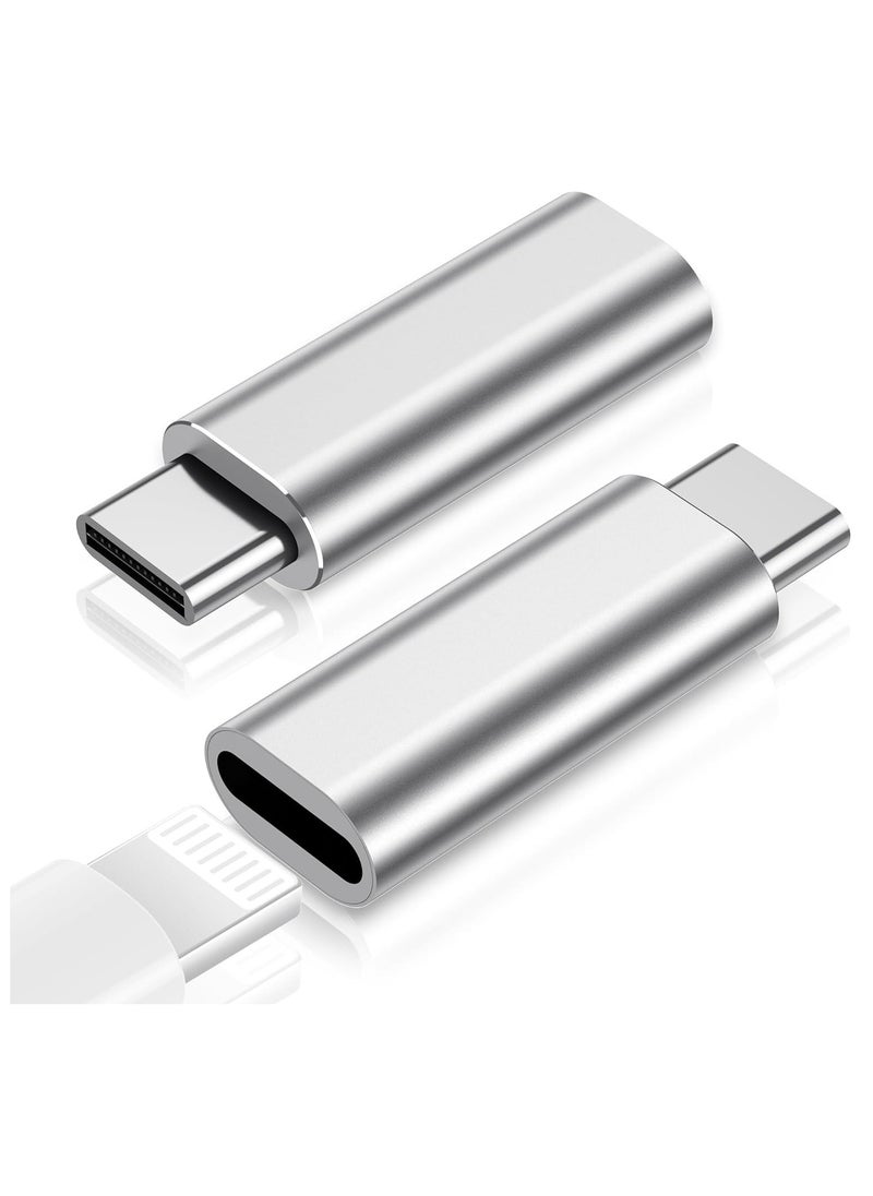 ماركة غير محددة - 2 حزمة محول Lightning إلى USB C لأجهزة iPhone 15/15 Pro/15 Pro Max/15 Plus، iOS، سامسونج، شحن نقل البيانات، كابل موصل شاحن من النوع C، وليس للصوت - Image 1
