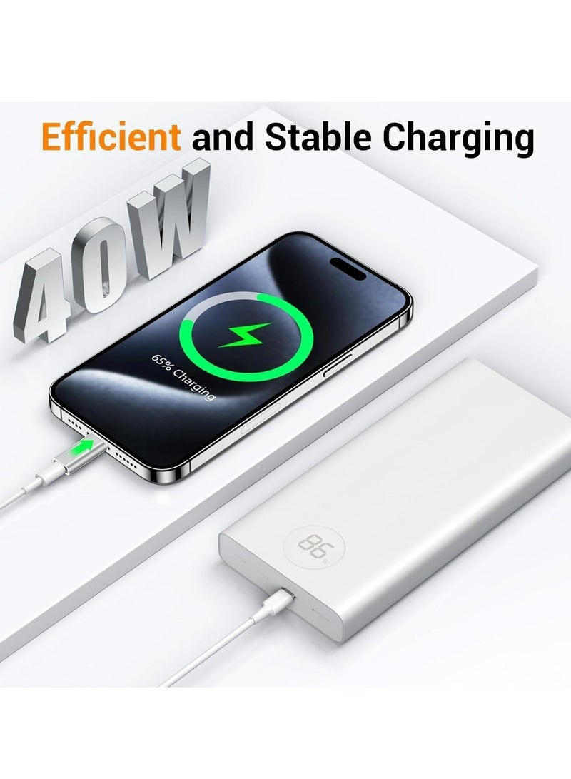 2 حزمة محول Lightning إلى USB C لأجهزة iPhone 15/15 Pro/15 Pro Max/15 Plus، iOS، سامسونج، شحن نقل البيانات، كابل موصل شاحن من النوع C، وليس للصوت - Image 5