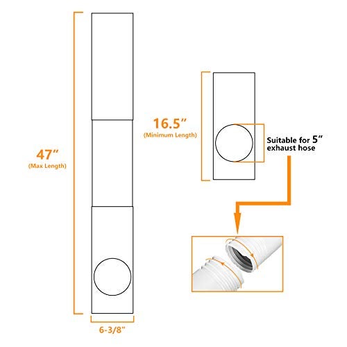 LBG Products Portable Air Conditioner Window Seal Plates Kit, Vertical AC Window Unit, Adjustable Seal AC Window Vent Kit for Exhaust Hose, Universal for Ducting with 5 inches Diameter - Image 2