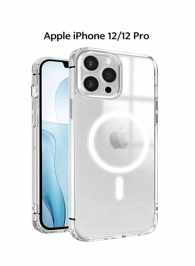 VR CREATIVE Premium Clear Magnetic Case for Apple iPhone 12/12 Pro (6.1-Inch) – MagSafe Compatible, Anti-Yellowing Slim Transparent Protective Phone Case