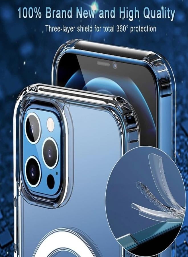 VR CREATIVE Premium Clear Magnetic Case for Apple iPhone 12/12 Pro (6.1-Inch) – MagSafe Compatible, Anti-Yellowing Slim Transparent Protective Phone Case - Image 2