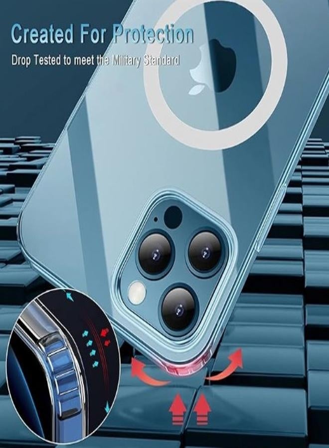 VR CREATIVE Premium Clear Magnetic Case for Apple iPhone 12/12 Pro (6.1-Inch) – MagSafe Compatible, Anti-Yellowing Slim Transparent Protective Phone Case - Image 3