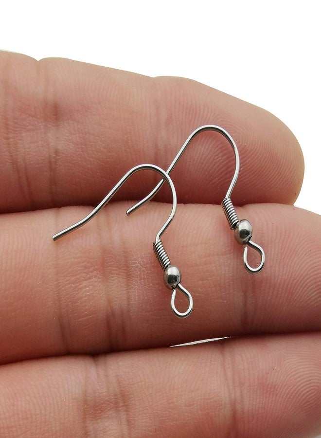 WOCRAFT 200pcs Stainless Steel Ball and Coil Earring Hooks Findings Ear Wires Fish Hook Earrings Hoops Ear Wire for DIY Jewelry Making (10169) - Image 2
