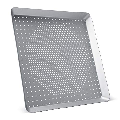 Beasea Square Pizza Pan for Oven, 11.8 Inch Pizza Pan with Holes Aluminum Alloy Pizza Oven Tray Pizza Crisper Pan Pizza Baking Tray Bakeware for Home Restaurant Kitchen - Image 1