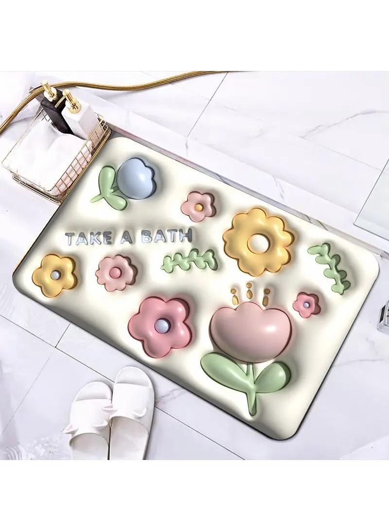 60*90cm Diatom Mud Silicone Bath Mat Quick Drying Bathroom Mat - Image 1